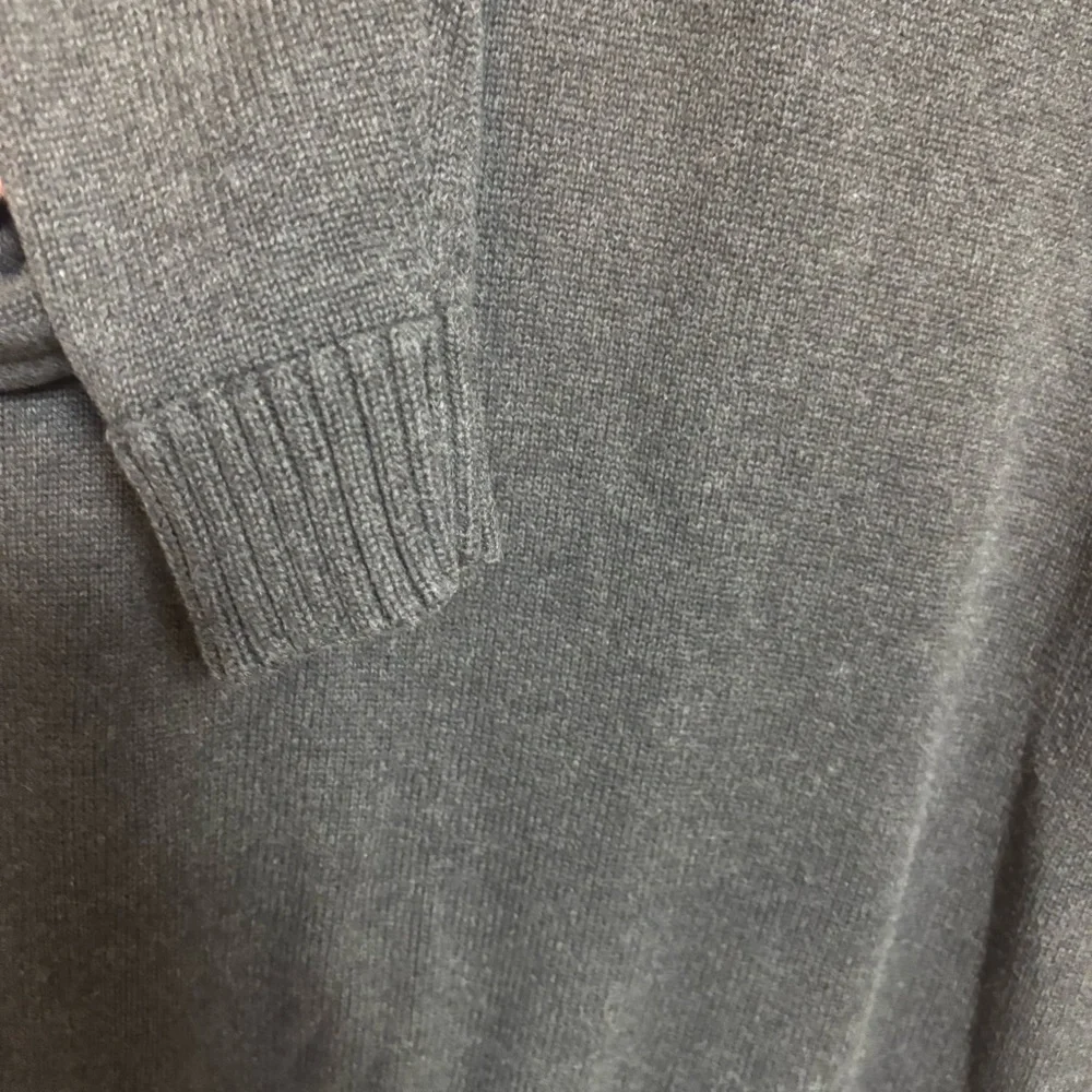 J. Crew Men's Sweater Pullover Quarter 1/4 Button Up 100% Cotton Gray Size Large